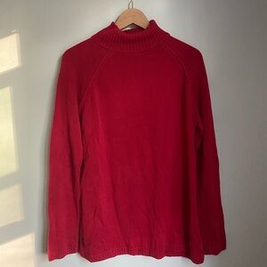 Jeanne Pierre‎ Chunky Knit Red Turtleneck Sweater Large Scandigirl Heritage Cozy